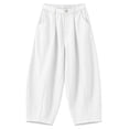 thumbnail image 4 of Breezora Women's Fashionable Casual Bucket Pants Cotton Linen Wide Leg Loose Fit Summer Breathable With Pockets, 4 of 6