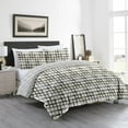 thumbnail image 2 of Delara GOTS Certified 100% Organic Cotton Shaded Check Reversible Print Duvet Cover and Sham Set of 2, King 108 "X92", White/Brown, 2 of 6