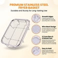 thumbnail image 2 of Vesteel Stainless Steel Air Fryer Basket Set of 2, 8.7" x 6.3" Oven Crisper Basket for Baking, Roasting & Healthy Cooking, Dishwasher Safe, 2 of 6