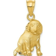 14K Yellow Gold Dog Charm (23 X 12) Made In United States c43