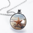 thumbnail image 2 of Starfish Glass Circular Pendant Necklace - Stunning Jewelry for Women, Necklaces for Every Occasion, 2 of 5