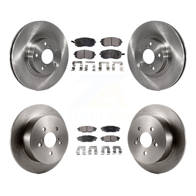 Transit Auto Front Rear Disc Brake Rotors and Ceramic Pads Kit for Car 2005 Subaru Legacy i Limited with 277mm Diameter Rotor K8T-101129