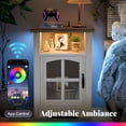 thumbnail image 5 of Lacoo End Table with LED Lights & Power Outlet, Side Table with Glass Door for Living Room, Nightstand with Storage for Bedroom, Natural, 5 of 7