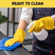 steadmax Natural Rubber Dishwashing Gloves, Large, Reusable Household, Yelow, 2 Pack