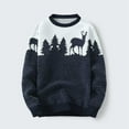 thumbnail image 2 of Lilgiuy Christmas Sweater for Men Casual Round Neck Christmas Rhomboid Pullover Sweater Half High Neck Long Sleeve Sweater for Stage Performance, 2 of 5