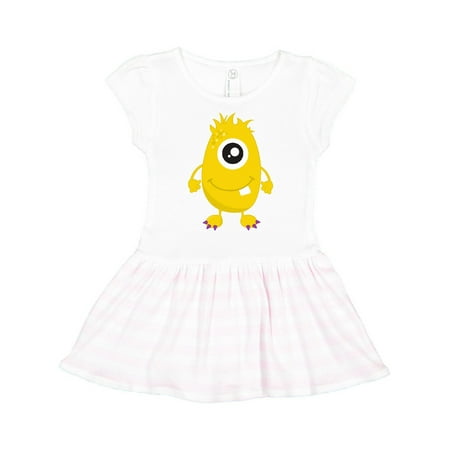 

Inktastic Cute Monster Yellow Monster One Eyed Monster Gift Toddler Girl Dress