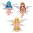 thumbnail image 6 of LABSERRON 3Pcs Details Blue Yellow Brown Assorted Color Fairy Figurine Home Decor Item 3.42X2.16X1.10In, 6 of 8