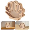thumbnail image 3 of Versatile Seashell Shaped Wooden Display Case Tabletop Decoration Multi-Use Shadow Case Multi-Function Wood Seashell Modeling Box, 3 of 3