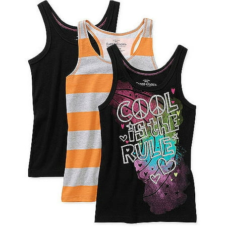 Faded Glory - Girls' Assorted Tanks, 3-p