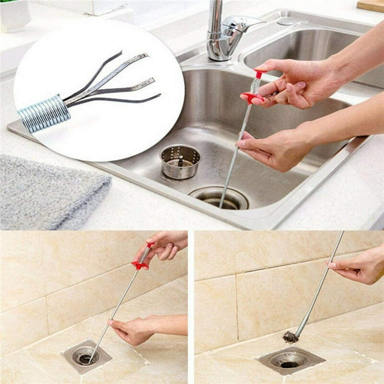 Flexible Grabber Claw Pick Up Reacher Tool with 4 Claws Bendable Hose Pickup Reaching Assist Tool for Litter Pick, Home Sink, Drains, Toilet (35.4inch
