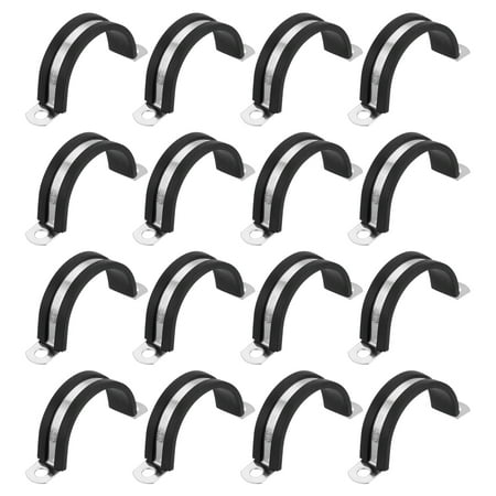 

Uxcell 16Pack 36mm Cable Clamps Stainless Steel Rubber Cushioned U-Tube Strap Clamp