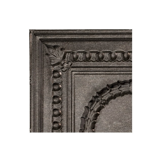 Fasade Easy Installation Rosette Smoked Pewter Glue Up Ceiling Tile/ Ceiling Panel (12" X 12" Sample)