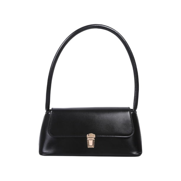 Bolso de mano de piel sintética para mujer, tipo bandolera, para viaje Negro