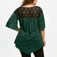 thumbnail image 2 of Anbech Cross V Neck Women Plus Blouse Solid Color Sexy Lace Stitching Ruffle Sleeve Shirt, 2 of 3