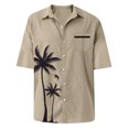 thumbnail image 4 of LRGSHF Men's Button Down Short Sleeve Shirts Palm Tree Tops Summer Casual Comfortable Tropical Beach Blouse with Chest Pocket Lightweight Breathable Vacation Shirt, 4 of 5