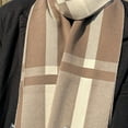 thumbnail image 4 of LINASHI Long Scarf Men Scarf Classic Plaid Winter Warm Thermal Shawl Wrap Winter Men Scarf, 4 of 8