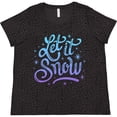 thumbnail image 3 of Inktastic Winter Let It Snow Lettering in Blue with Snowflakes Women's Plus Size T-Shirt, 3 of 5