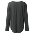 thumbnail image 4 of Hunpta Woman Fashion Casual Solid Color V Neck Loose Casual Long Sleeve Pocket T Shirt, 4 of 4