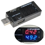 Lysignal Dual USB Charger Tester Meter USB Multimeter USB Current Voltage Tester Meter USB Voltmeter Ammeter Detector Double Row Shows