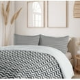 thumbnail image 6 of Ambesonne Chevron Duvet Cover Sets, Gradient Greyscale Zigzag, 2-King, Pearl Grey, 6 of 7
