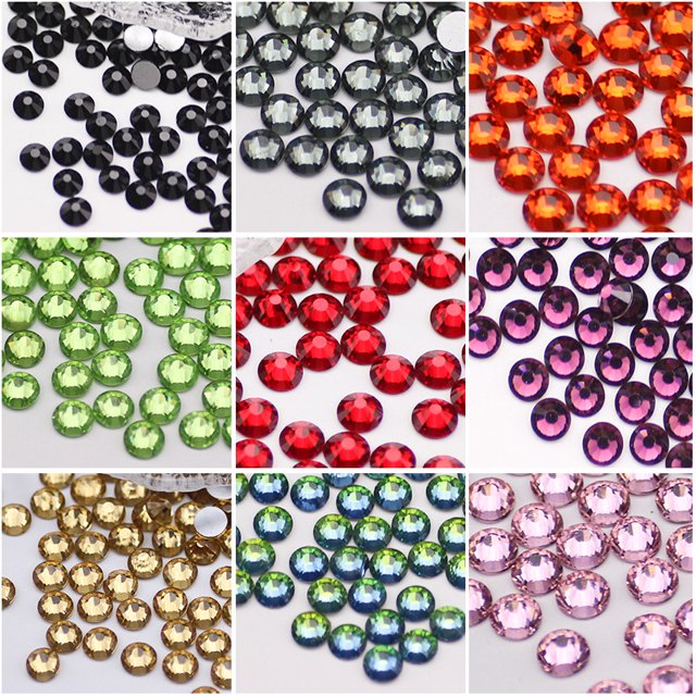 Taladro para uñas con diamantes de imitación de cristal, redondos y planos, accesorios de joyería para bricolaje