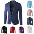 thumbnail image 5 of Lyinloo Men's Single Button Solid Color Casual Business Suit TopWhite M, 5 of 5