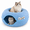 Blue-Large, variant on Peekaboo Cat Cave Donut Bed for Multiple & Large Cats, Dark Gray + Dark Gray, Large
