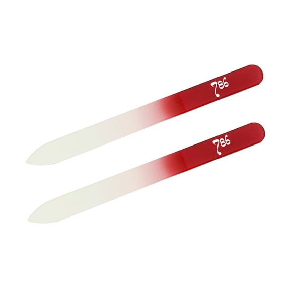786 Cosmetics Red Nail Files - 2 Piece Crystal Glass Nail Files Set