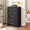 Black, variant on DRNANLIT Multi-Functional 7-Drawer Storage Cabinet with Built-In Outlet, Durable Wooden Construction, Modern Stylish Design, Space-Saving, Black