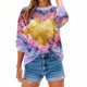 thumbnail image 3 of Uootdi Valentine's Day Sweatshirt for Women Crew Neck Love Heart Printed Graphic Sweatshirts Casual Holiday Long Sleeve Graphic Tee Tops Gift, 3 of 9