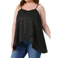 thumbnail image 4 of Agnes Orinda Plus Size Loose Casual Summer Cami for Women Polka Dots Flowy Sleeveless Camisole Tank Tops 1X Black, 4 of 6