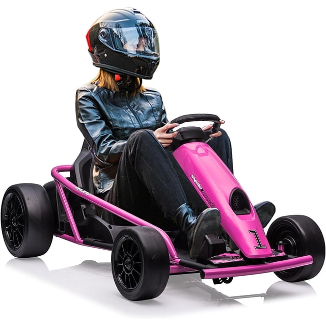Historyli Kart para adolescentes,batería grande de 24 V y 9 Ah,motores duales de 300 W extra potentes,derrape rápido de 13 km/h con música y bocina,carga máxima de 79 kg