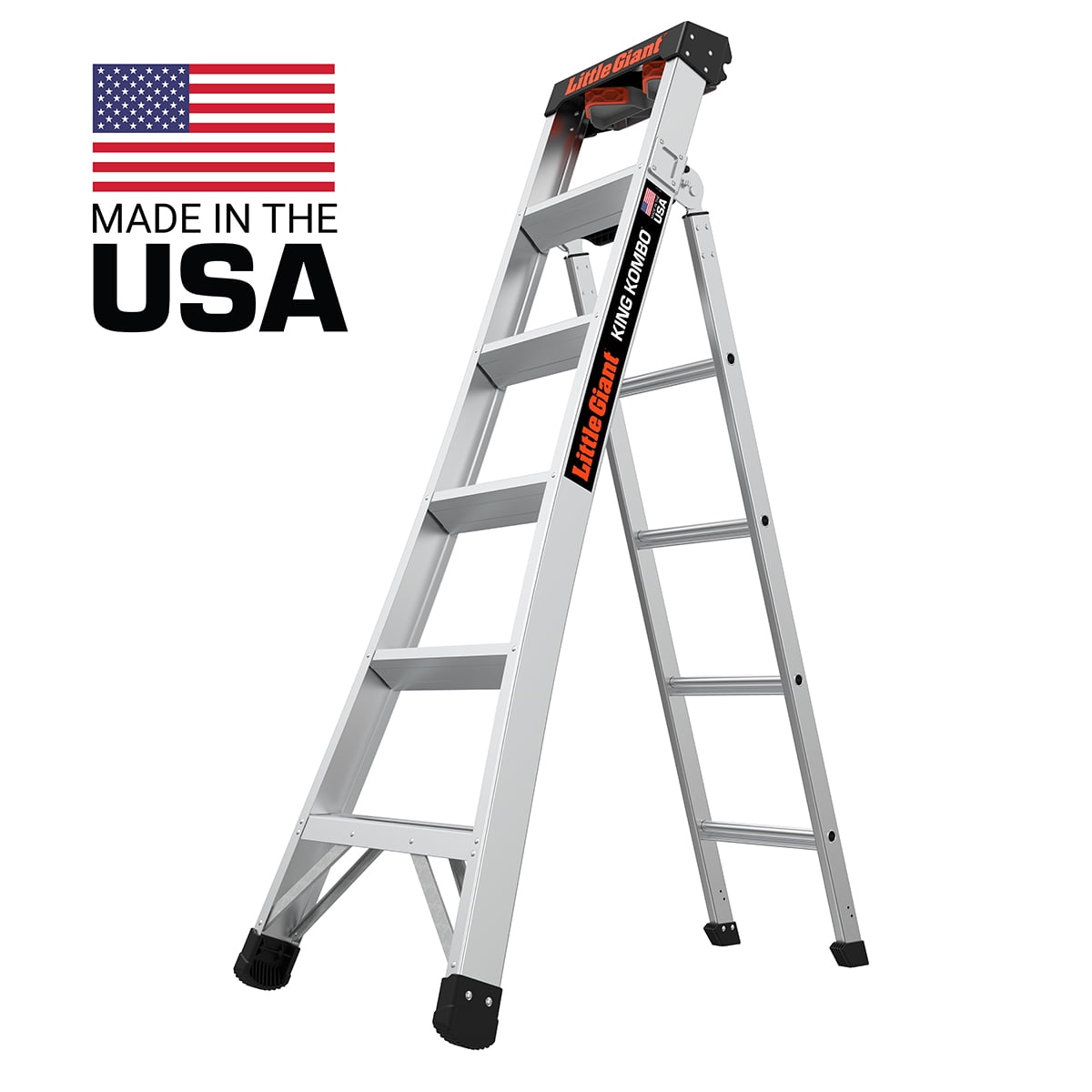 tekort hoekpunt kool Little Giant Ladder Systems King Kombo 6'-10' Aluminum 3-in-1 Combo Ladder,  Type 1A - 300 lbs. Rated - Walmart.com