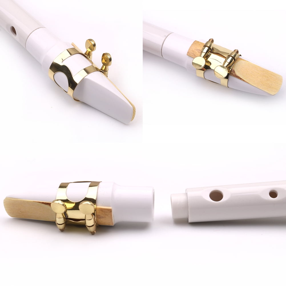 OFFIGAM Little Saxophone 8 Hole Pocket Saxophone White Portable Woodwind Instrument