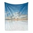 thumbnail image 1 of Clouds Soft Flannel Fleece Throw Blanket, Vivid Air with Clouds Meteoric Reflection Atmosphere Photo Print, Cozy Plush for Indoor and Outdoor Use, 70" x 90", Pale Blue White, by Ambesonne, 1 of 6
