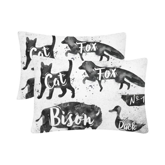 YUSDECOR animals Pillowcase Pillow Protector Cushion Cover 20x30 inch,Set of 2