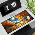 thumbnail image 3 of Hello Fall Sphynx Enjoys Warm Campfire Autumn Night Bright Moon Desk Mat Full Keyboard Mouse Pad Cat Lover Kitten Owner Gifts Idea Large Mousepad - 01008, 3 of 5