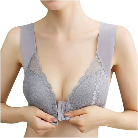 Aoochasliy Wireless Bras for Women Push Up Clearance Lace Patchwork Bra Wire Free Underwire Bras One-Piece Bra Everyday Underwire Bras