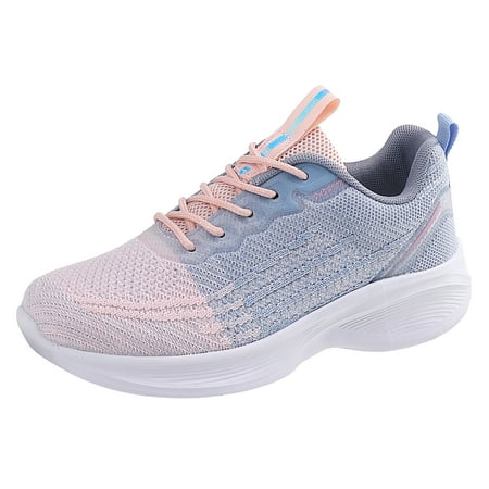 

ZIZOCWA White Shoes Women Women S Wedge Sneaker Fashion Spring And Summer Women Sports Shoes Flat Bottom Colorblock Lace Up Mesh Breathable Comfortabl 42