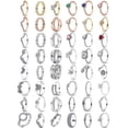 thumbnail image 2 of Plata de Ley 925, rojo, rosa, azul, verde, corazón, piedra, tamaño 6, 7, 8, 9, anillo de Margarita con copo de nieve, anillos, joyería fina de moda para boda para mujer, 2 of 5