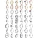 thumbnail image 2 of Plata de Ley 925, rojo, rosa, azul, verde, corazón, piedra, tamaño 6, 7, 8, 9, anillo de Margarita con copo de nieve, anillos, joyería fina de moda para boda para mujer, 2 of 5