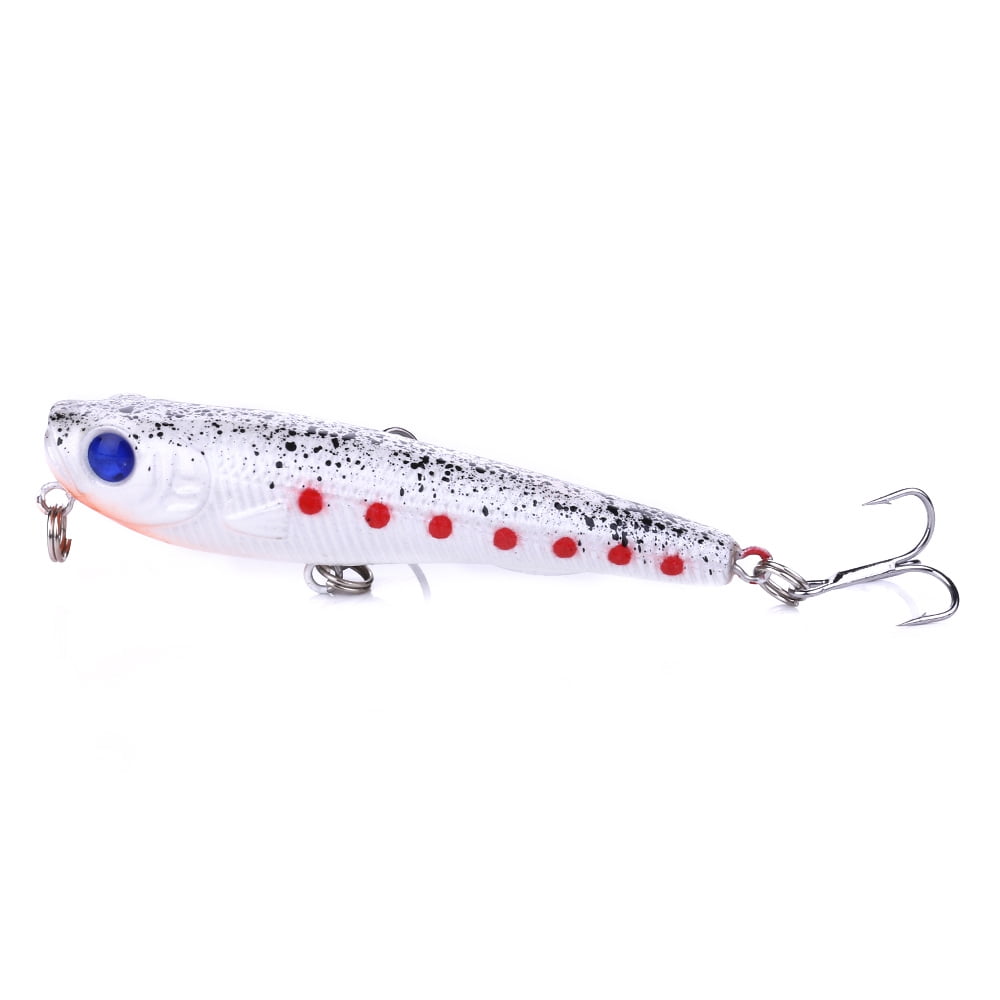HENGJIA 9PCS Fishing Lures, Pencil Plopper Fishing Lures for Bass Perch, Topwater Fishing Lures with Floating Minnow Pencil Popper Bass Bait for Freshwater or Saltwater