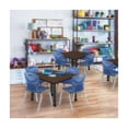thumbnail image 3 of Regency Kee 42 in. Square Mobile Adjustable Classroom Table- Neo Walnut Top, Black Base & 4 Andy 12 in. Blue Stack Chairs, 3 of 9