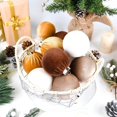 thumbnail image 3 of PakyozjGold Velvet Christmas Tree Ornaments - 15pcs Shatterproof Christmas Balls for Xmas Trees Decorations - Multicolor Brown Gold Beige, 80mm 3.15inch, 3 of 7