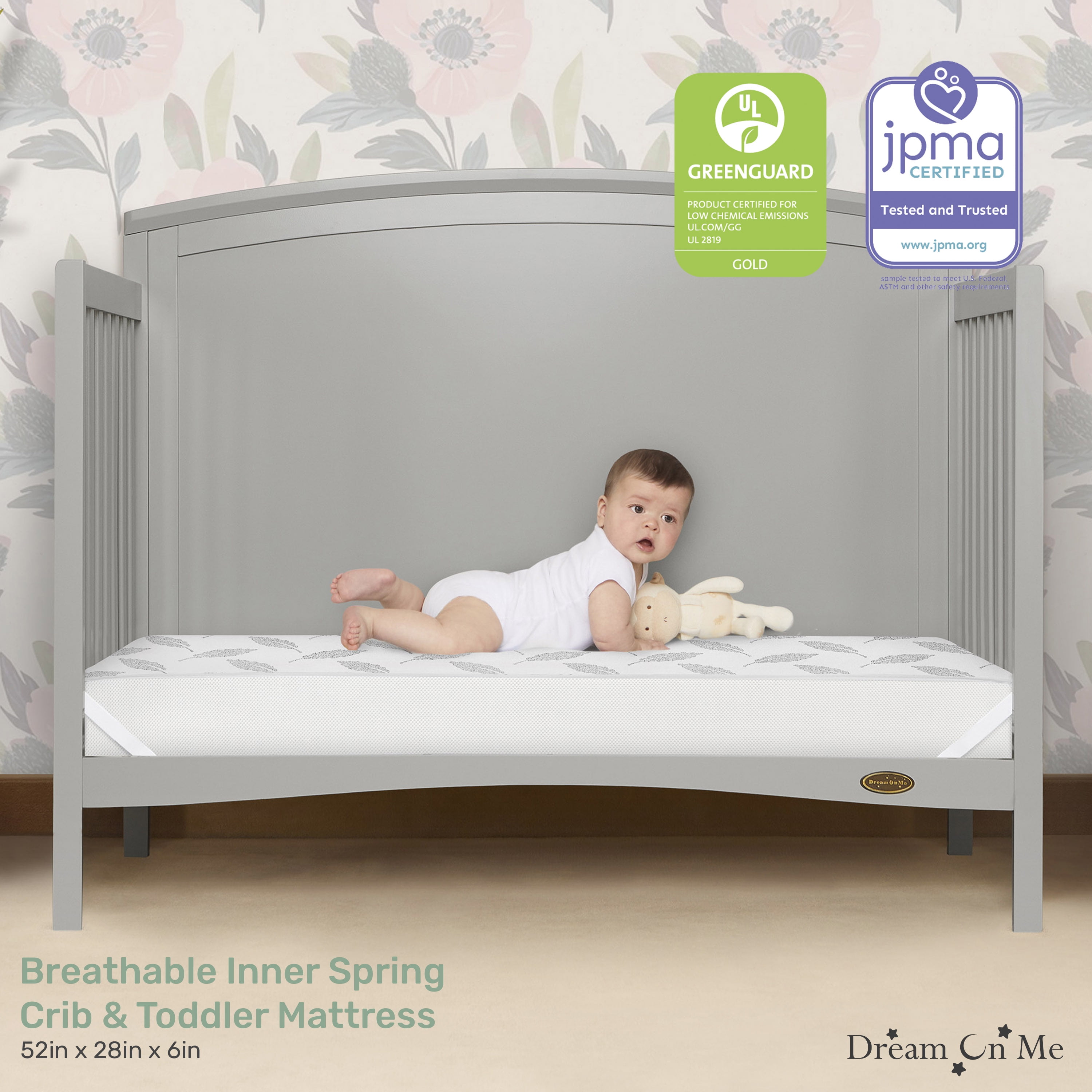 Dream on Me 2-in-1 Breathable 132 Premium Coil Inner Spring Standard Crib & Toddler Mattress