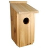 Woodlink Screech Owl & Kestrel Nesting Box, Cedar Birdhouse for Outdoor Bird Shelter