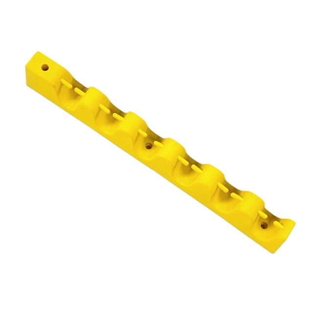 Soporte para taco de billar, almacenamiento para taco de billar, 6 ranuras, resistente, soporte colgante para de billar, ideal para amantes del billar amarillo