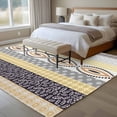 thumbnail image 4 of Large Area Rugs for Living Room Bedroom, Yellow Grey Geometric 8'x10' Rug Washable Carpet Runner Indoor Outdoor, Boho Vintage Country Flowers Leaves Non Slip Floor Mats Rug for Kitchen, Patio, 4 of 8