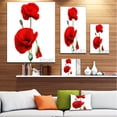 thumbnail image 3 of Coquelicots Rouges sur Fond Blanc - Impression sur Toile Florale, 3 of 4
