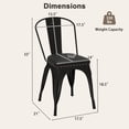 thumbnail image 3 of Costway Stackable Metal Dining Chairs Set of 4 w/ Backrest & PU Leather Padded Seat Black, 3 of 10